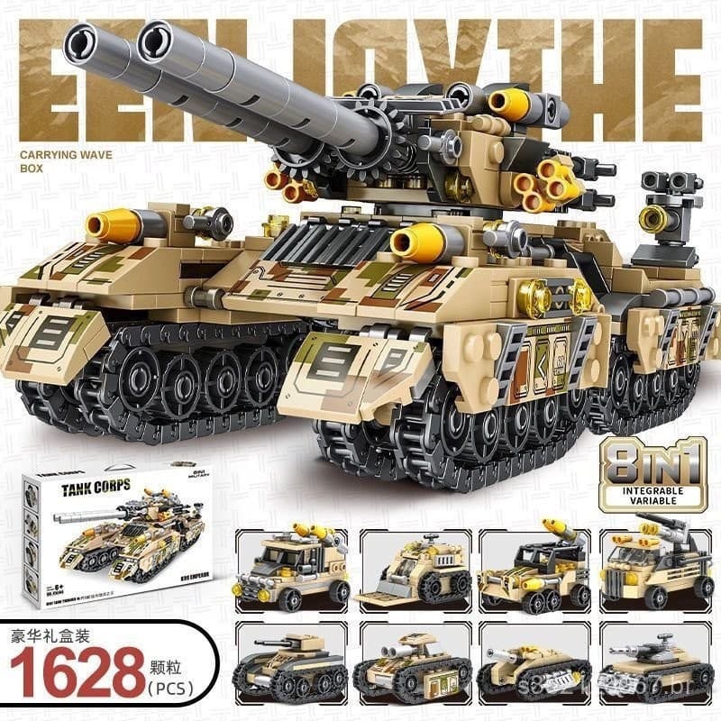 1628 Peças Lego Veículo Blindado de Pista Militar Brinquedos Educativos para Meninos Carro Tanque de Polícia