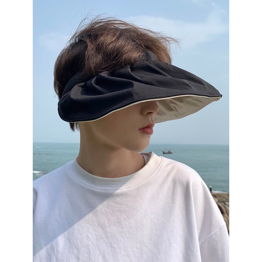 Chapéu de balde masculino verão japonês protetor solar verão fino simples influenciador vazio chapéu superior legal chap