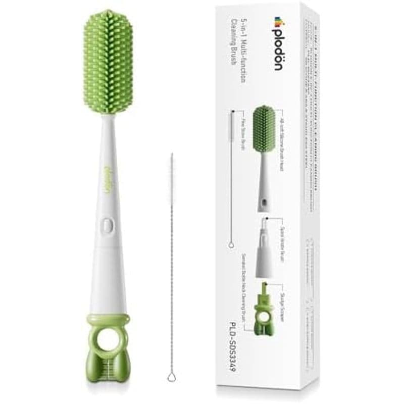 Conjunto De Escova Para Mamadeira De Silicone 5 Em 1 Com Limpador De Canudo , Flexível 90 ° Kit De Limpeza De Garrafas D