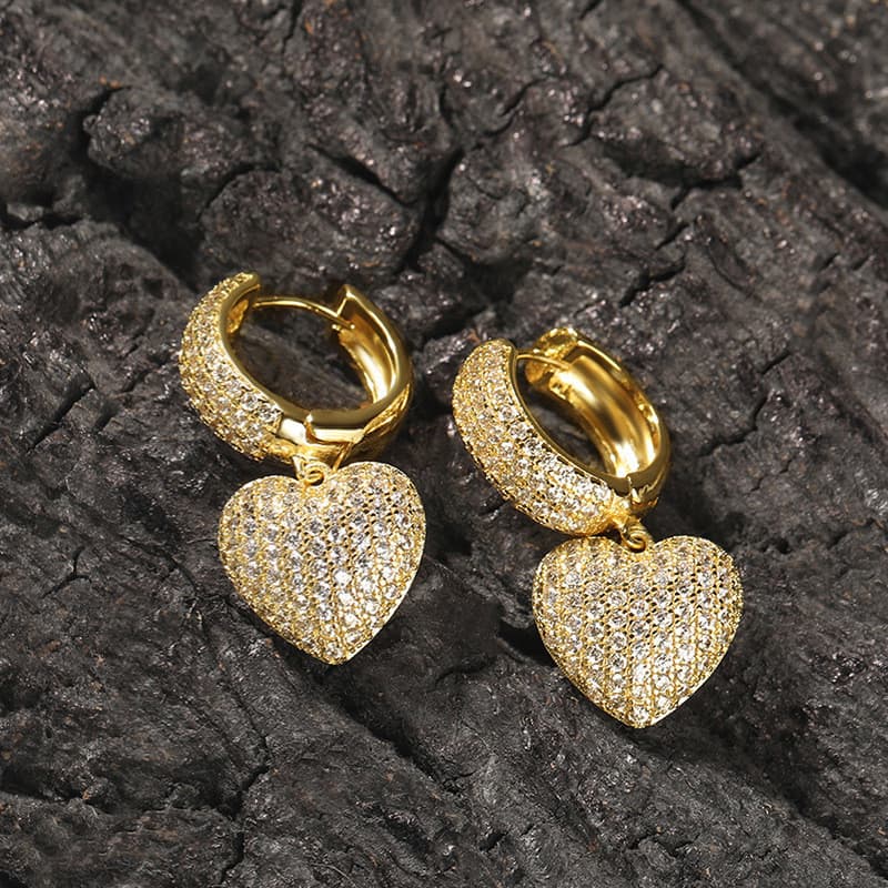 Brincos de prata esterlina S925 com pingente de coração, joias simples e elegantes, presente para mulheres.