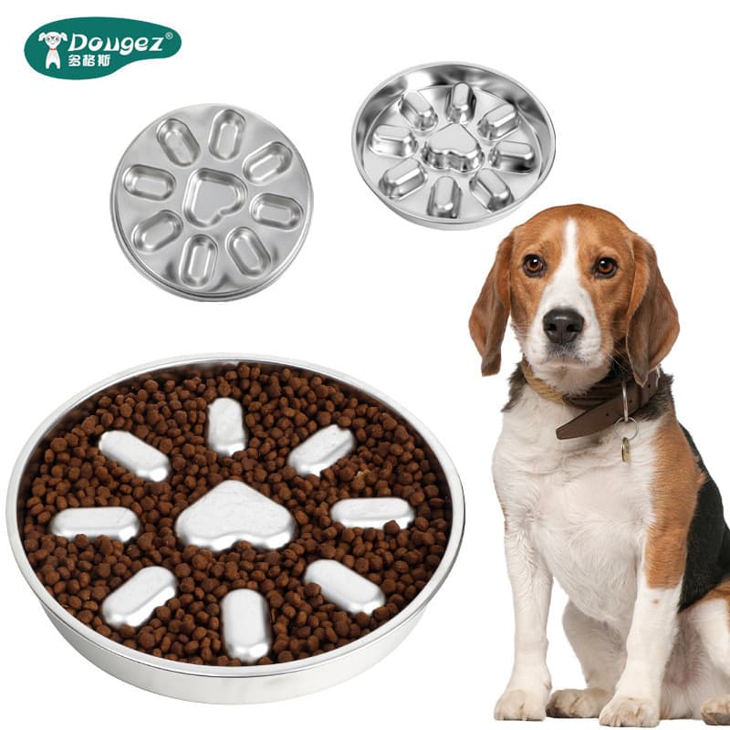 Comedouro Lento Inox 304 para Cães Tigela Antiderrapante Reforçada Alimentação Saudável