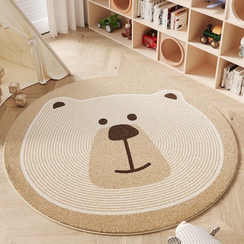 Poowe Round Kids Play Mat Tapete De Berçário De Bebê Redondo Alfabeto Educacional Área Macia Antiderrapante Para Quarto