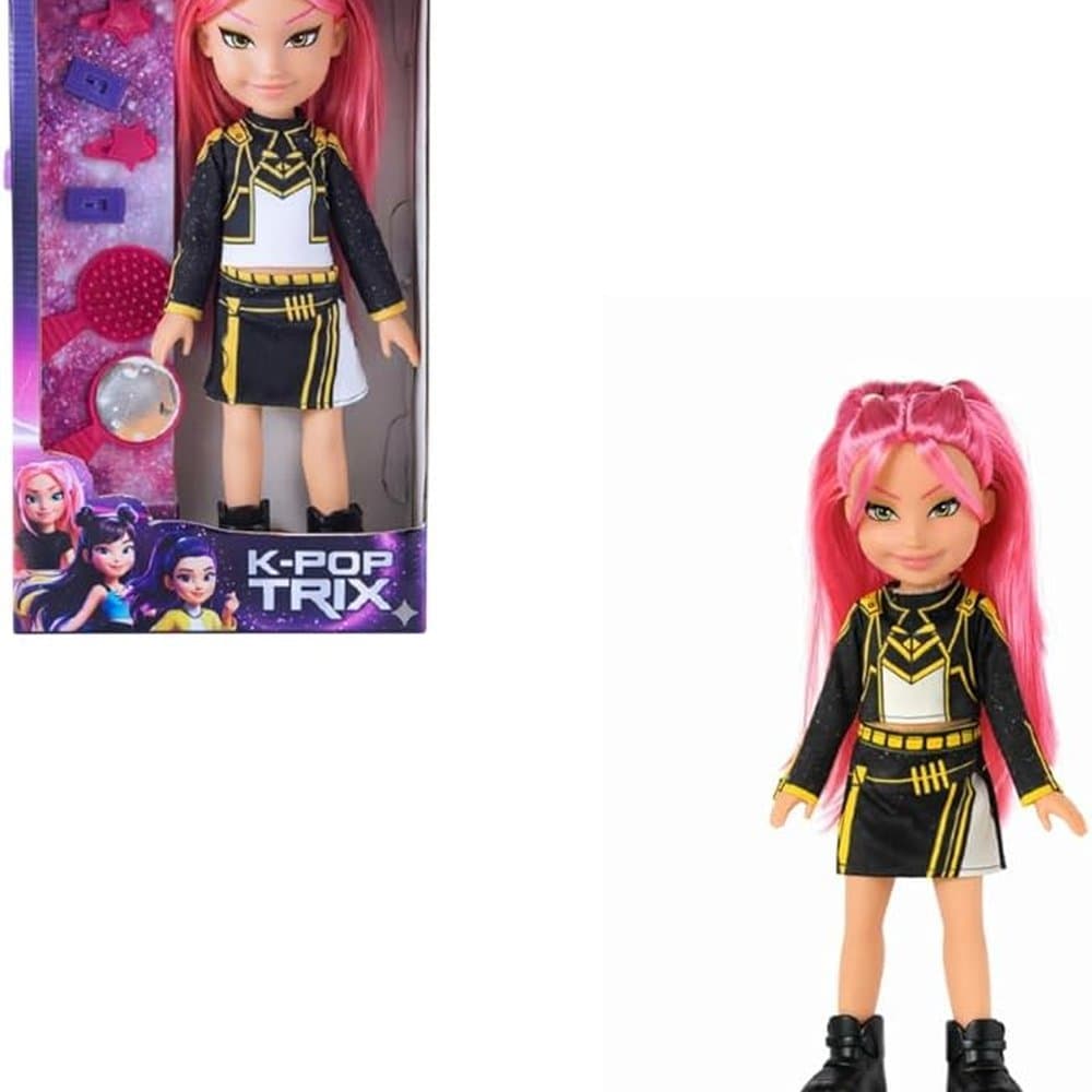Boneca K-pop Trix Sora Rosa 37cm Fashion Com Acessórios