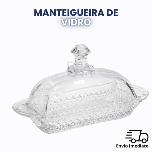 Manteigueira De Vidro Premium Com Tampa Porta Manteiga Elegante E Resistente