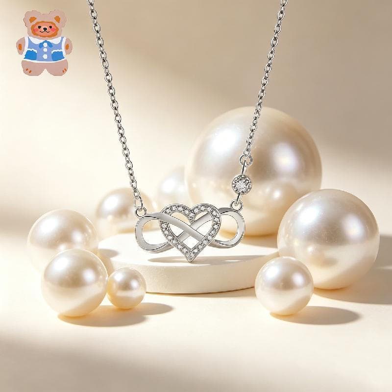 Colar Feminino , Requintado Com Pingente De Nó De Amor De Zircônia Cúbica , Corrente De Clavícula Banhada A Prata , Joia