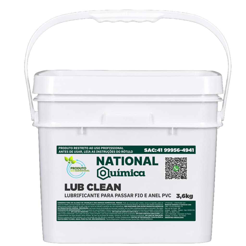 Pasta Lubrificante para Passar Fio e Anel de Vedação 3,6 kg Lub Clean National Química