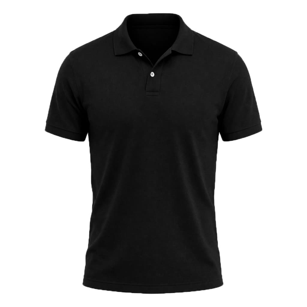 Camisa Polo Masculina Básica Algodão Casual Lisa Preta
