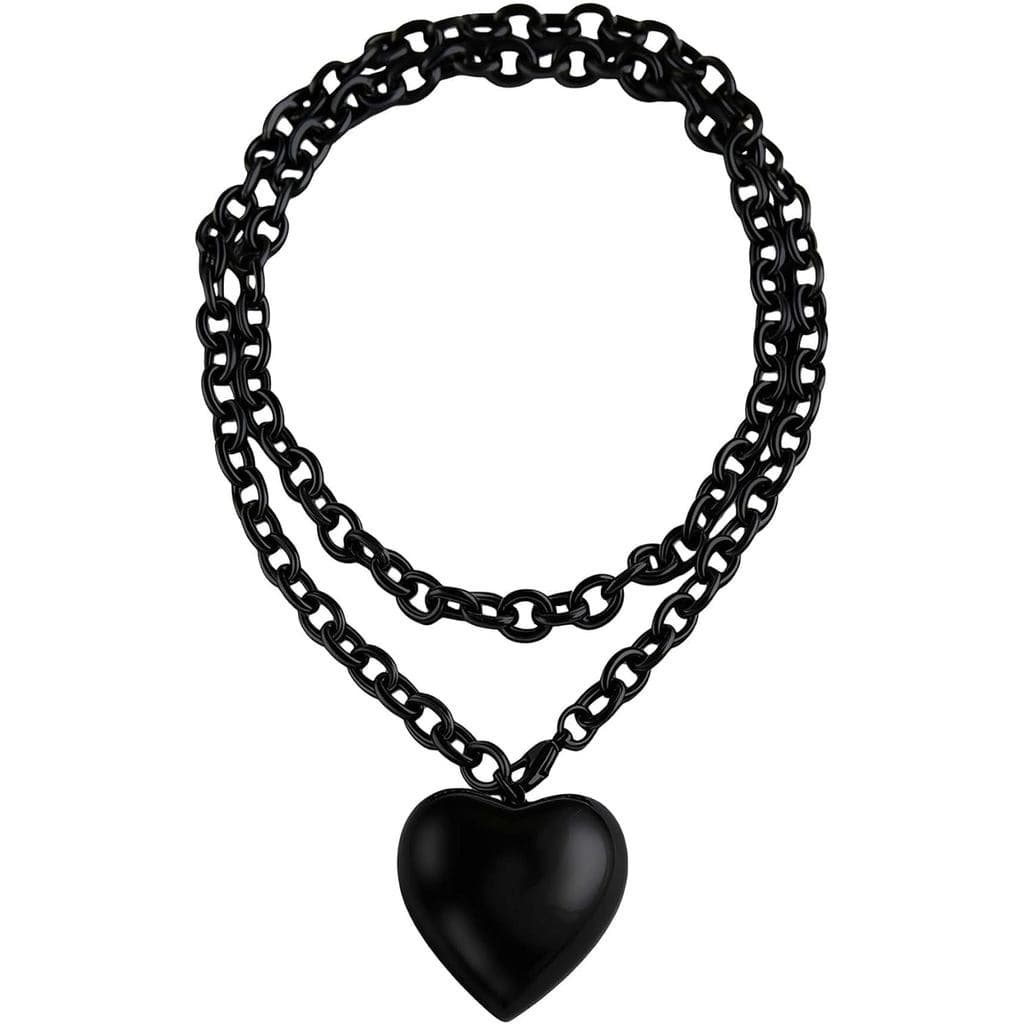 Colar com Pingente de Coração Volumoso para Mulheres, Banhado a Ouro 18K, Joia de Destaque Estilo Y2K, Presente, Corrent