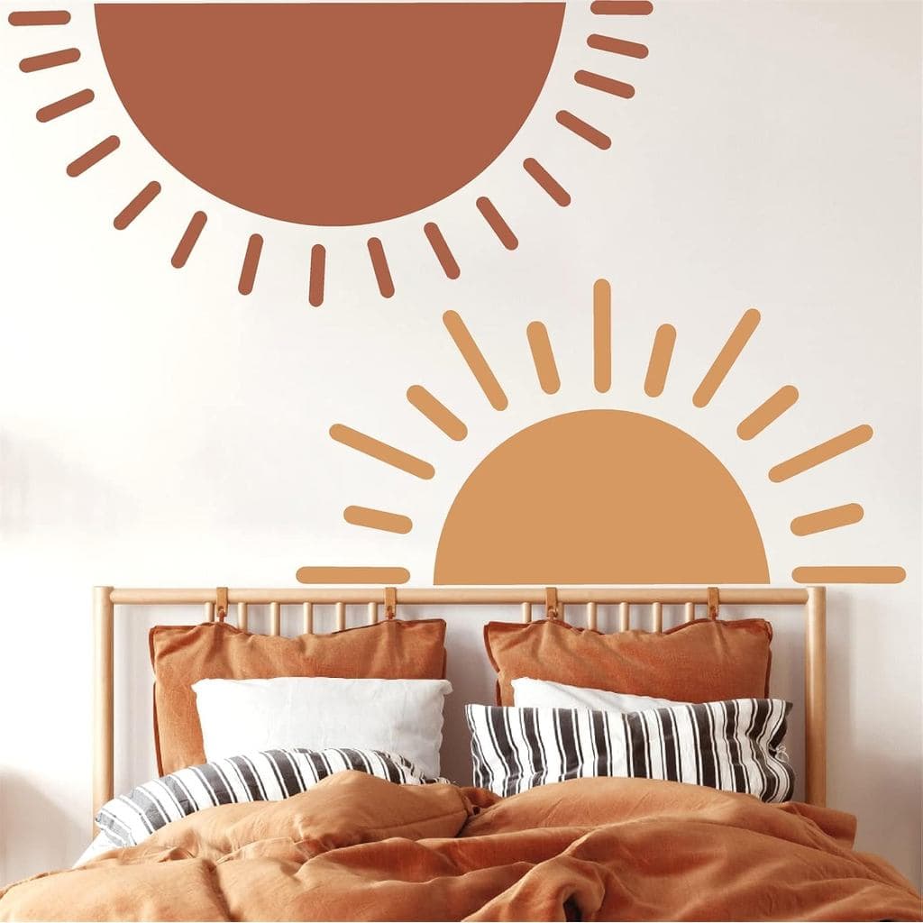 Adesivo de Parede Meio Sol, Adesivo de Parede Grande, Adesivos de Parede Sol, de para Quarto de Bebê, Ad