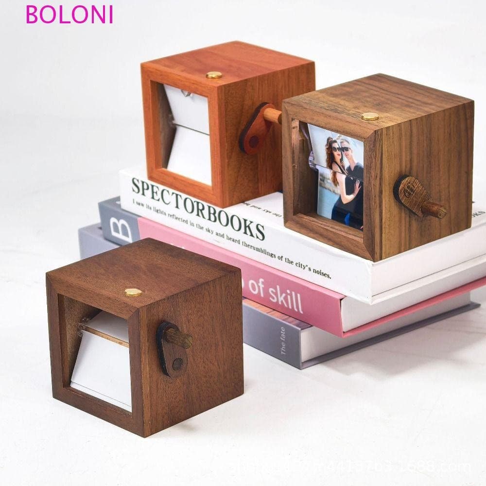 Moldura De Livro Flip De Foto Com Manivela BOLONI , Álbum De Imagens Giratório DIY Luminoso Decorativo