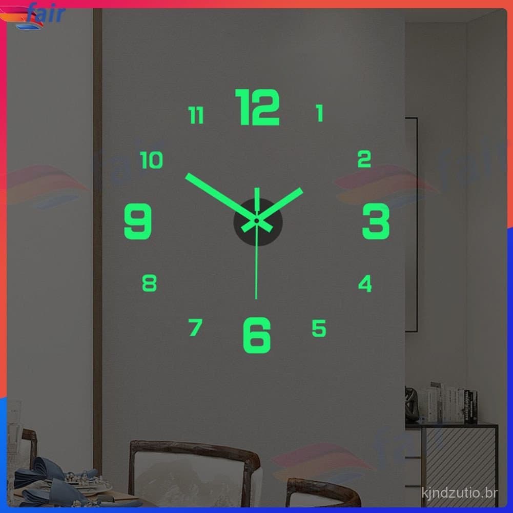 Relógio de Parede Digital Silencioso e Luminoso Minimalista Estilo Europeu Luz Decorativa Estudo DIY Sala de Estar Sem P