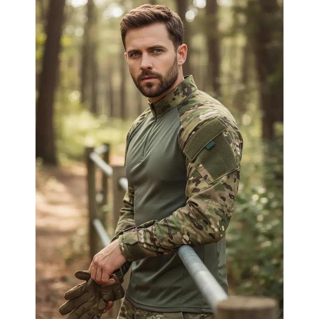 Combat Shirt Azul Noturno Marinho Preta Camisa Reforçada GCM Segurança