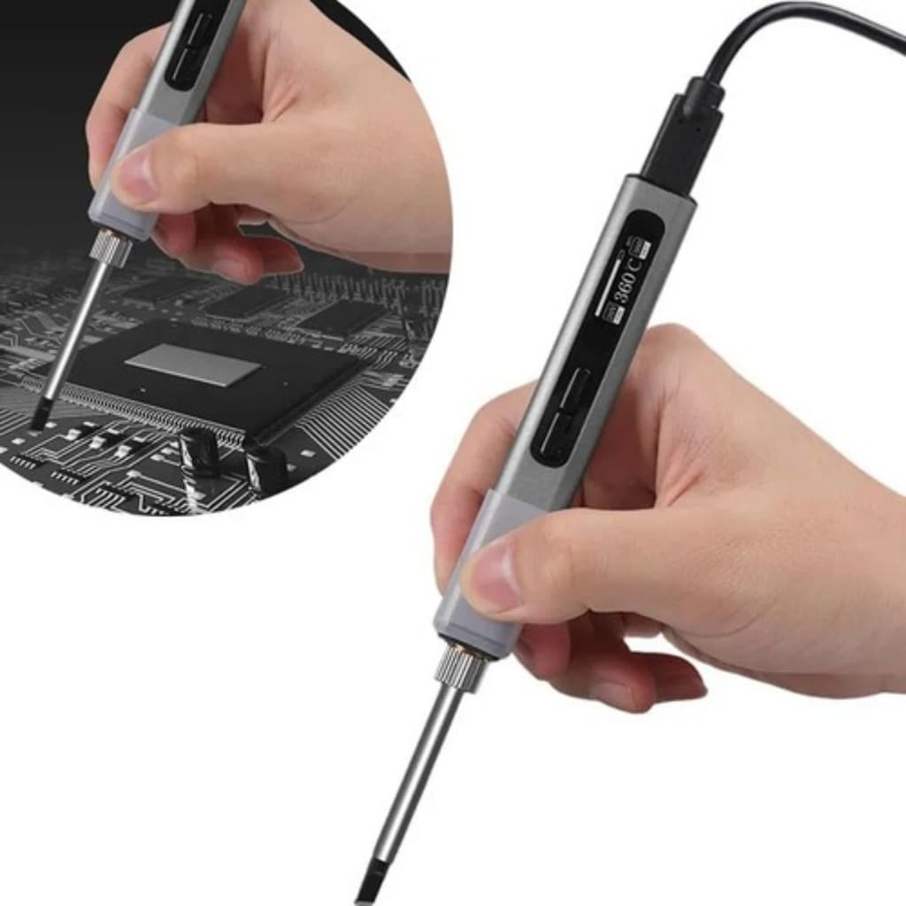 Protap Carregamento Sem Fio Ferro De Solda Elétrico USB 20V 65W Display Digital com Soldagem com Temperatura Ajustável
