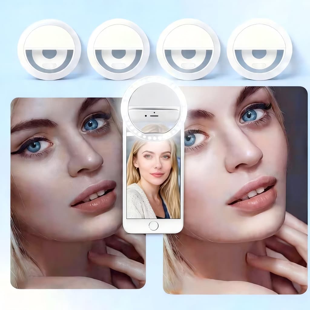 Anel Luminoso Para Celular Flash Selfie Mini Ring Light Clipe Anel Luz Pra Selfie Ring Light Flash Celular Universal