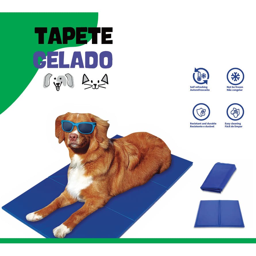 Tapete Térmico Gelado Pet Grande | Refrescante para Cachorro Gato 30x40 40x50 50x65
