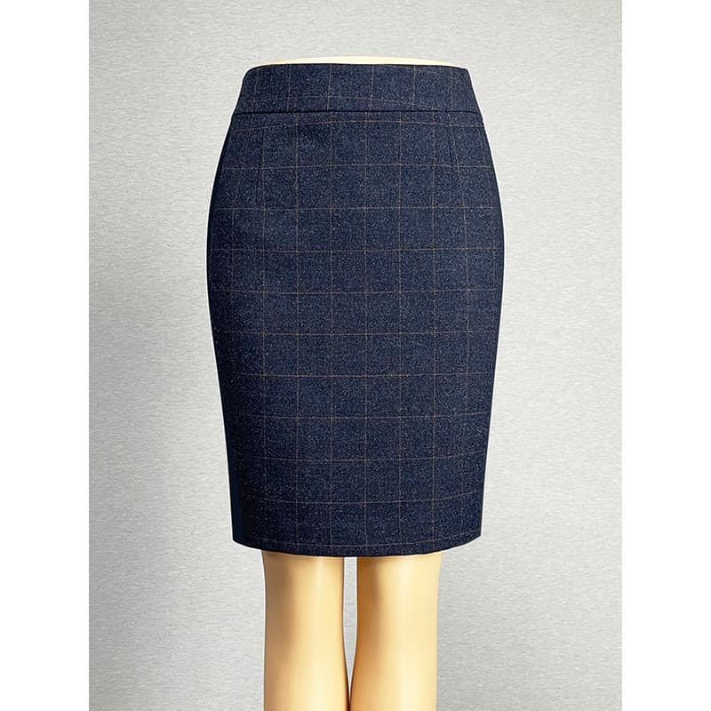 Saia xadrez azul marinho, saia de uma etapa 2025, roupa profissional, cintura alta, Slim Fit, aparência mais fina, saia