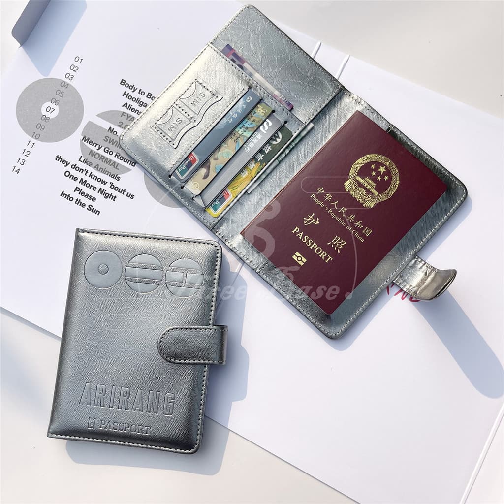Porta-Passaporte ARIRANG Army Whale D-DAY SUGA Para Viagens Essentials Capa Carteira De Couro Acessórios De Viagem , Liv