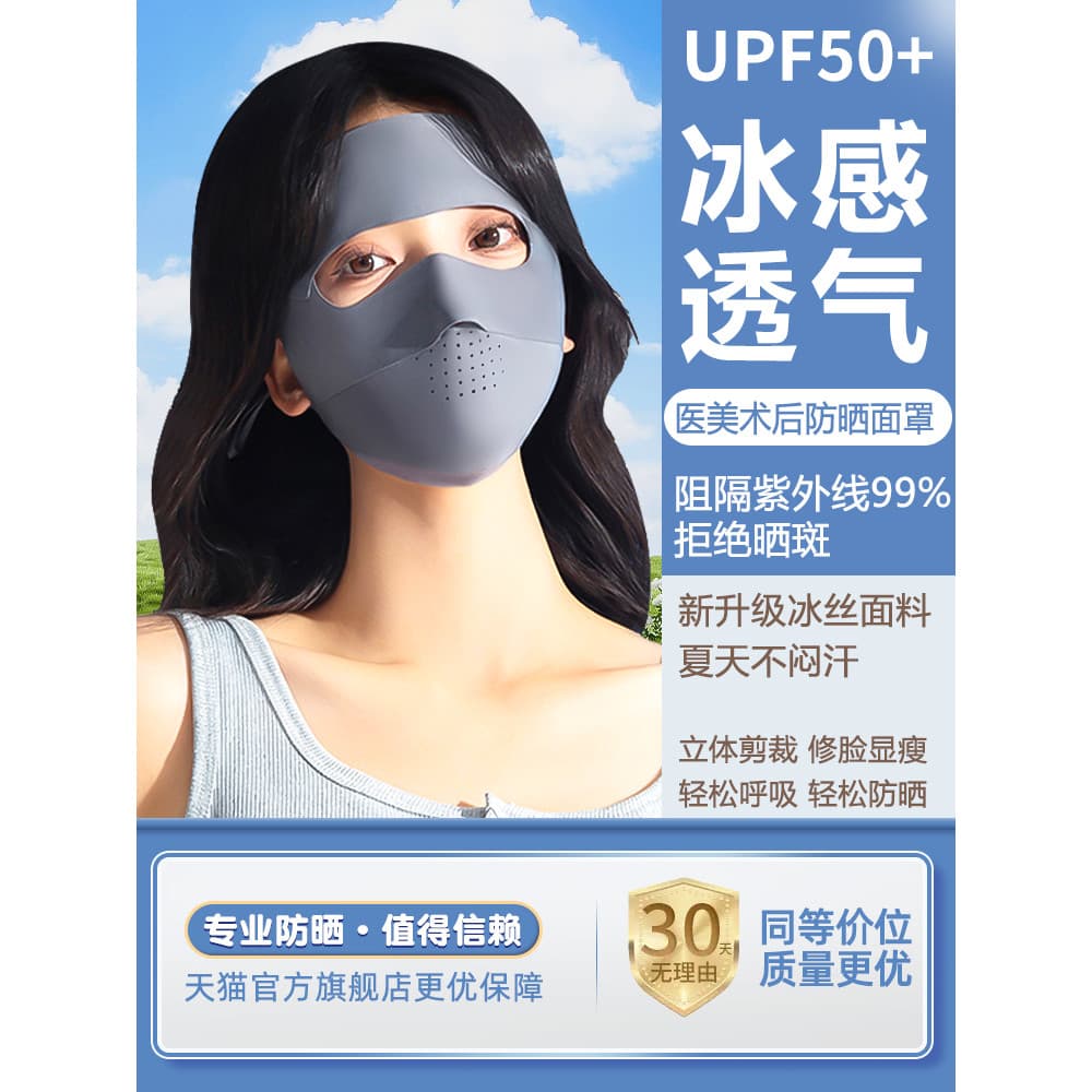 Após a arte médica protetor solar máscara verão novo estilo Anti-ultravioleta feminino equitação gelo seda respirável ro