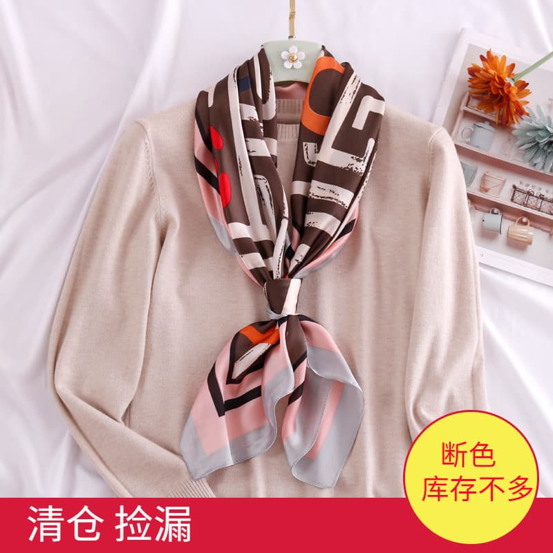 90X90 letras numéricas modelo médio lenço de seda quadrado primavera outono versão coreana decoração feminina lenço quad