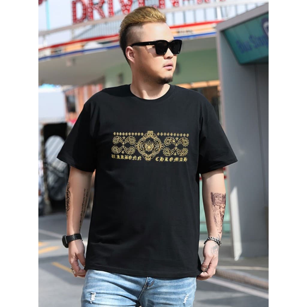 Verão masculino Extra grande tamanho cara gordo homem gordo camiseta de manga curta mais gordura mais solto gordura masc