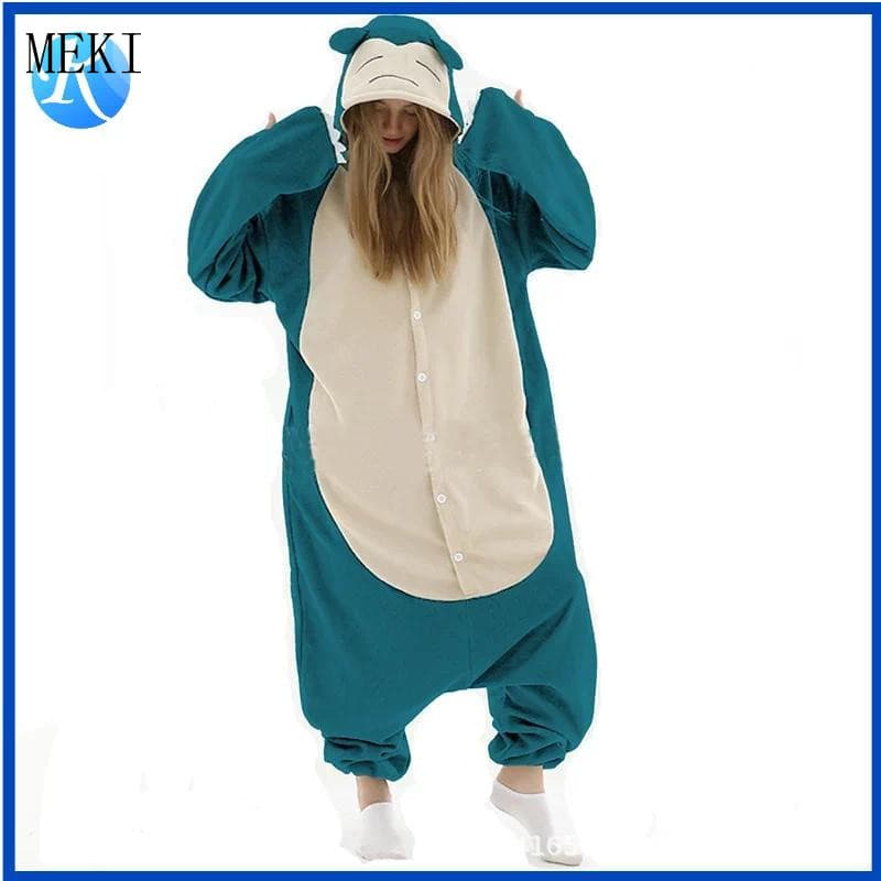 Pijama Kigurumi de Inverno e Outono para Mulheres com Estampa do Snorlax H642