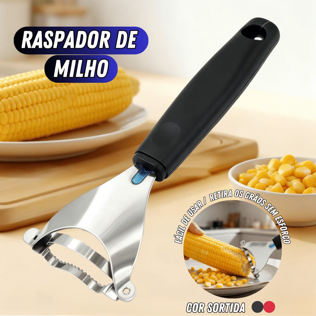 Kit 1/2/3/4/5 Raspador de Milho Verde Aço Inox Profissional Cortador Debulhador Cozinha Cabo Plástico