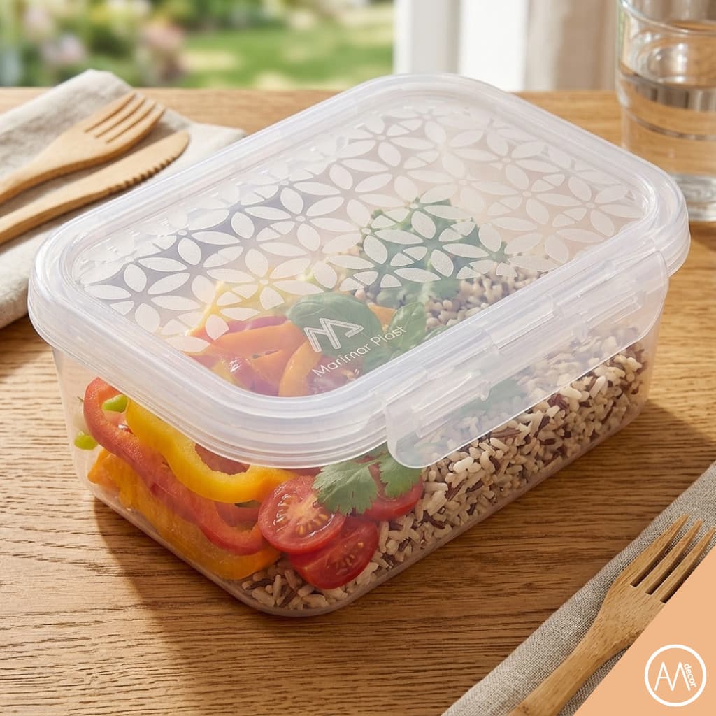 KIT Potes Vasilhas Herméticos com Trava - 800 ML Transparente - LIVRE BPA - Marmita Reutilizável