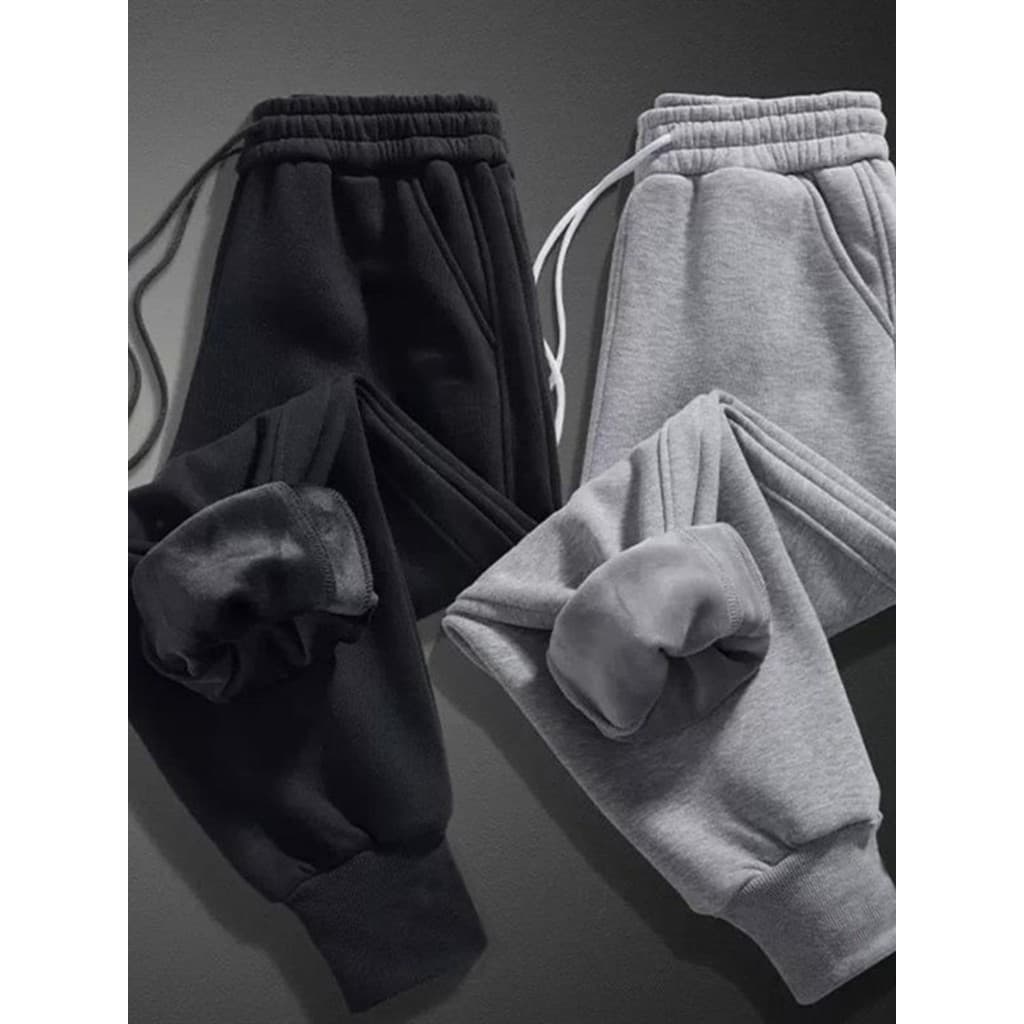 W inverno forro de lã engrossado calças casuais mais gordura Extra grande solto calças esportivas cintura elástica na mo