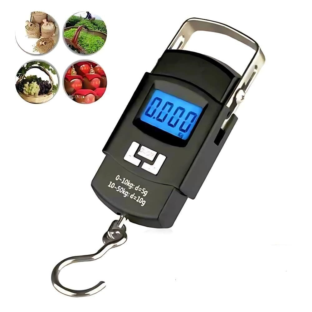 Balança Portátil Digital Vertical De Mão Para Mala Bagagem Pesca Hortifrutim - Que Cabe No Bolso De Até 50 Kg CD08