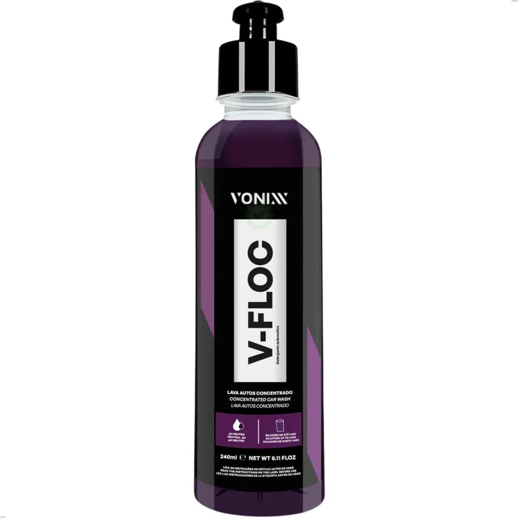 Shampoo Automotivo Vonixx V-Floc Super Concentrado pH Neutro 240ml Limpeza Automotiva