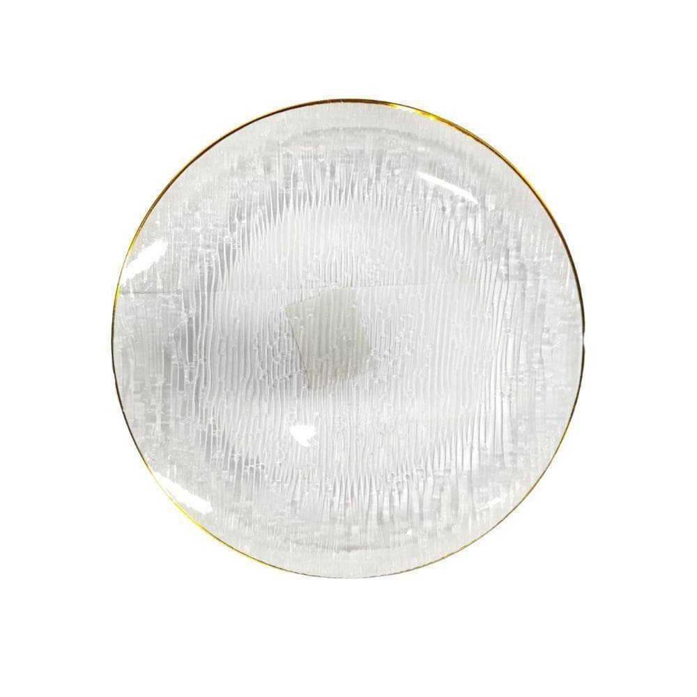 Prato Raso Acrílico c/ Borda Dourada 26 cm N2447178 - Quanhe
