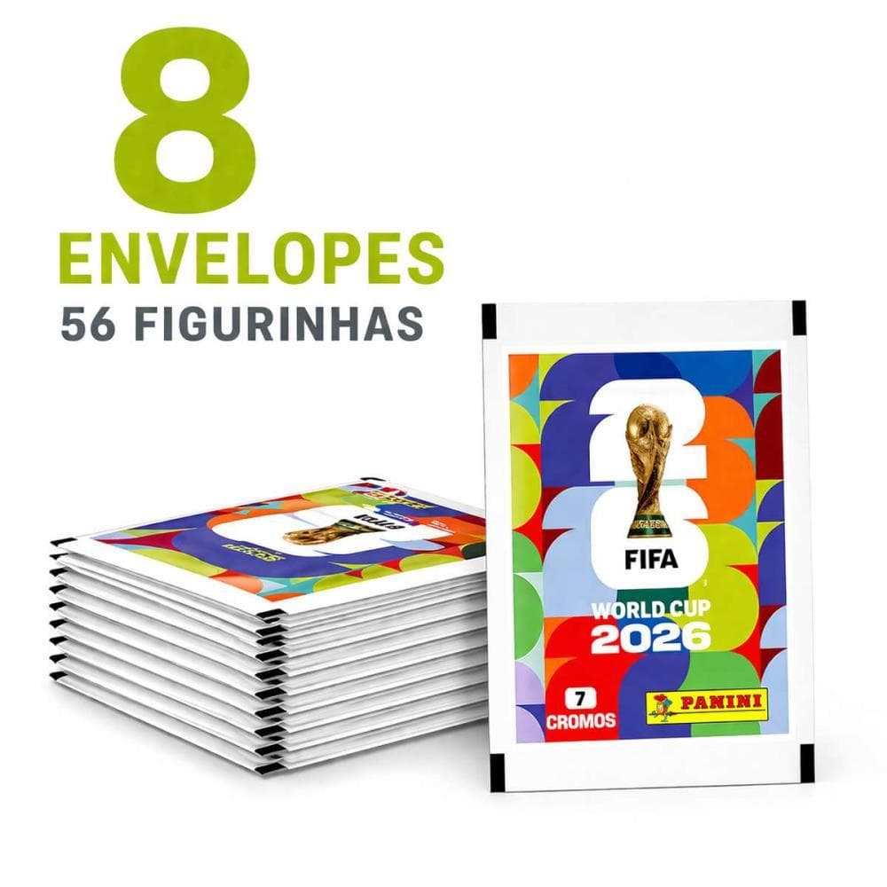 Kit 8 Envelopes Figurinhas Copa do Mundo 2026 Panini