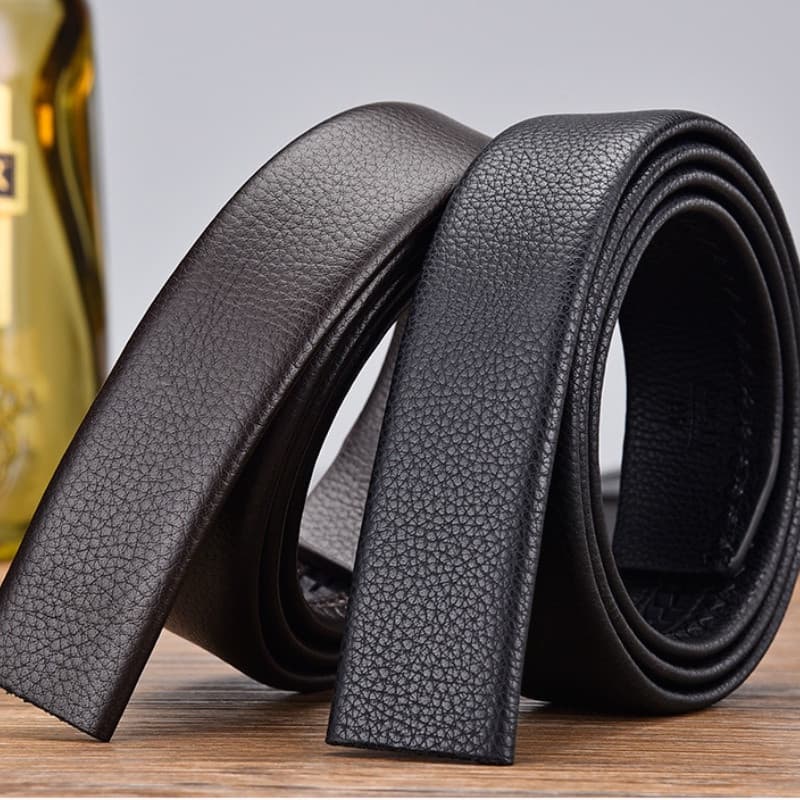 Novo cinto masculino de alta qualidade, cinto de couro masculino, cinto sem fivela de 3,5 cm, cinto de couro de designer