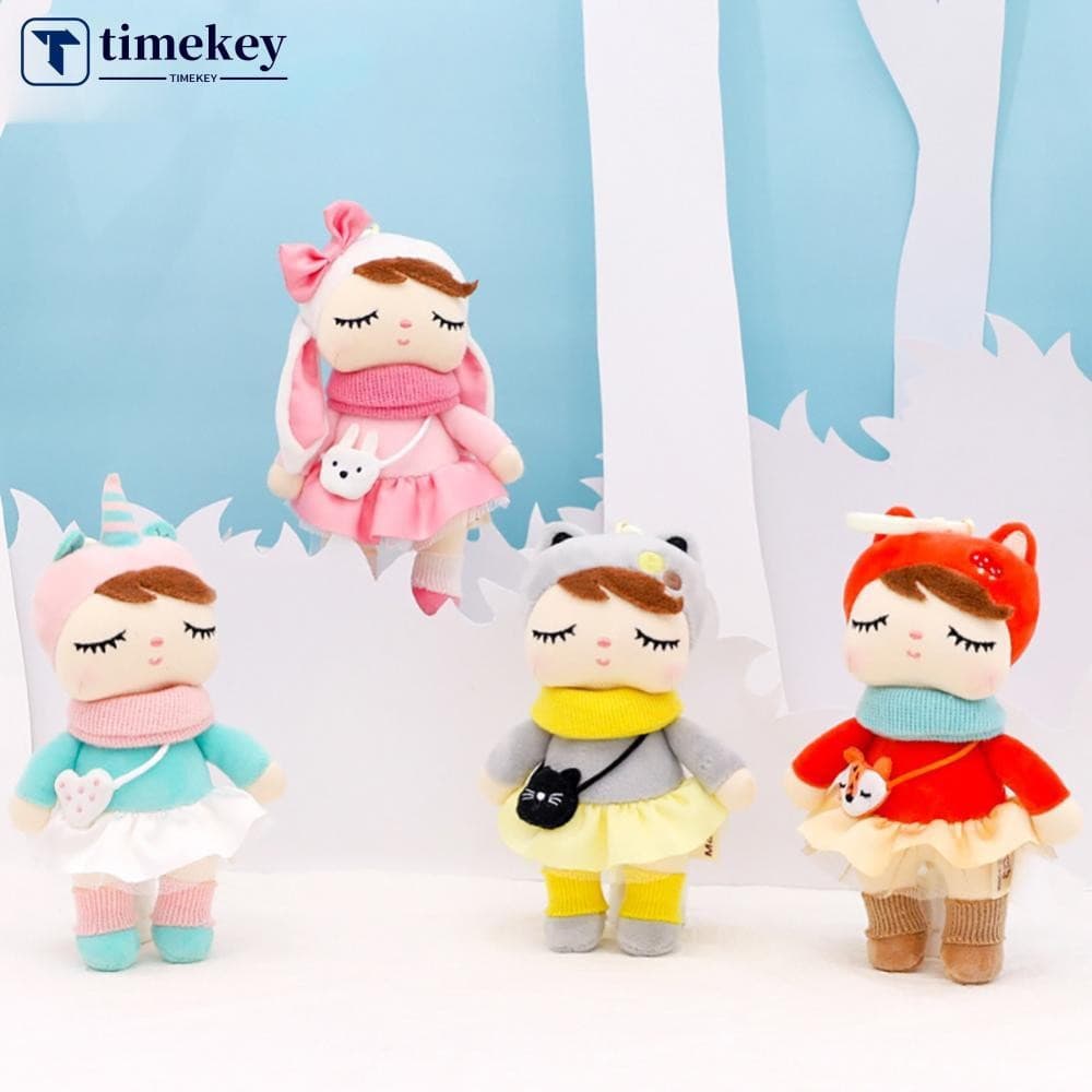 TIMEKEY 21cm Metoo Mini Floresta Angela Coelho para Crianças Brinquedos Angela Boneca Para Crianças Meninas Aniversário