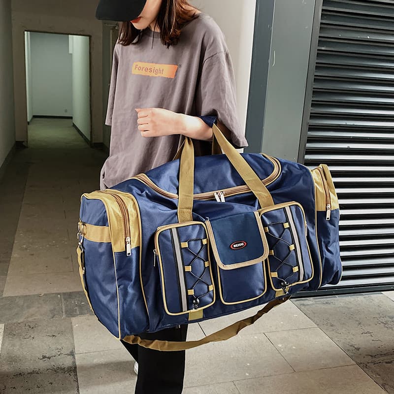 Bolsa de viagem portátil para homens e mulheres, bolsa de bagagem de grande capacidade Diagonal, bolsa de viagem de negó