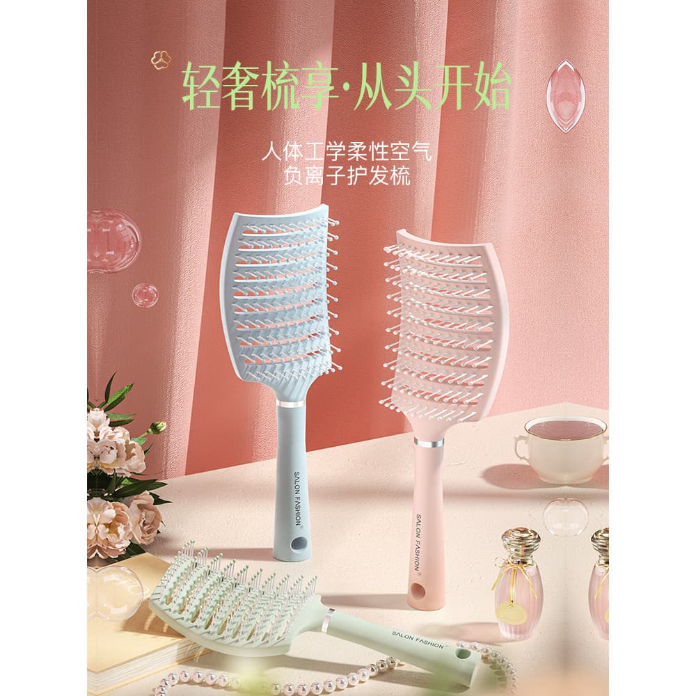 Anmufu pente costelas de porco pente alto crânio superior grande pente curvo macio massagem de cabelo masculino feminino