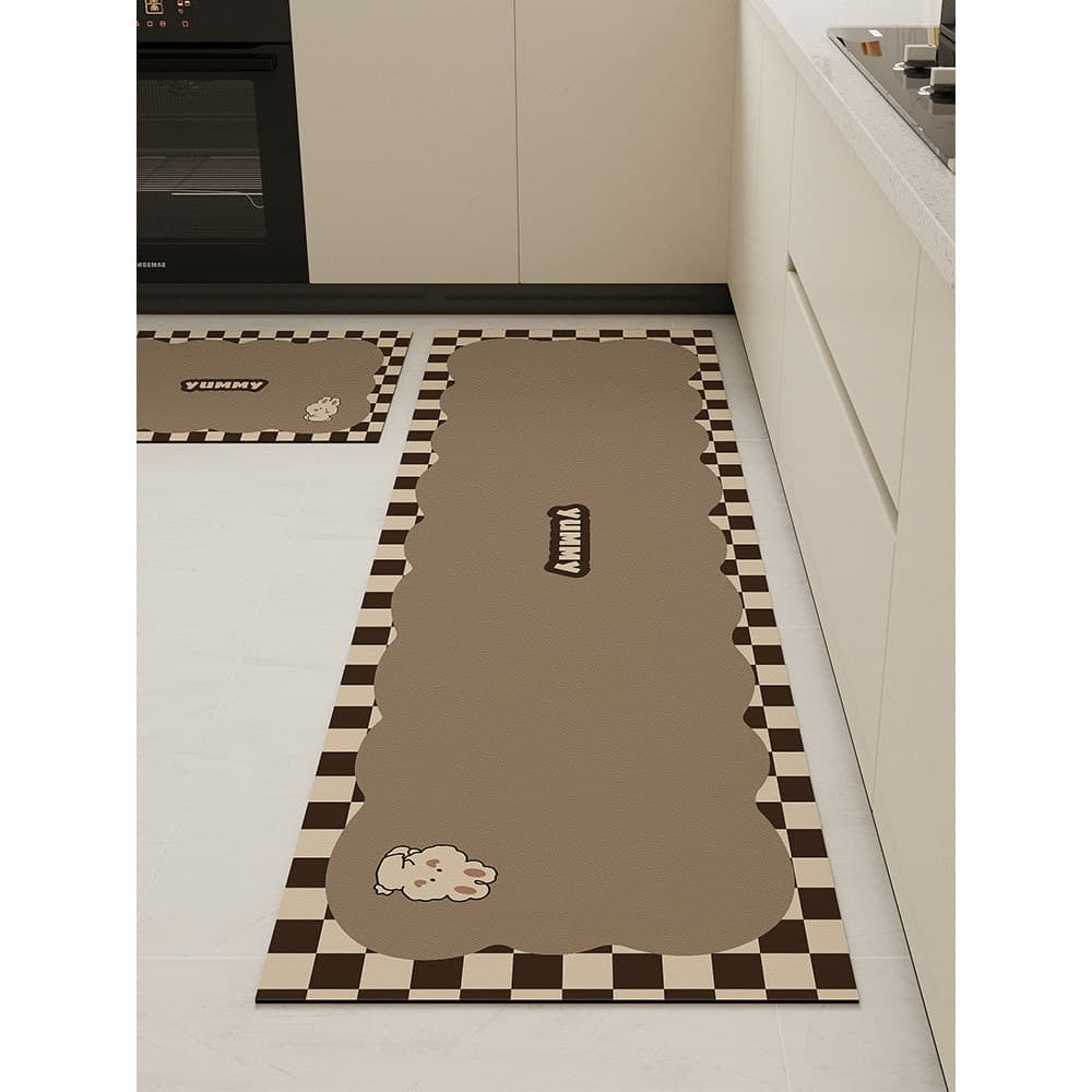 Tapete de cozinha porta anti-sujeira tapete especial em forma de l tapete absorvente de lama de diatomáceas 2025 novo es