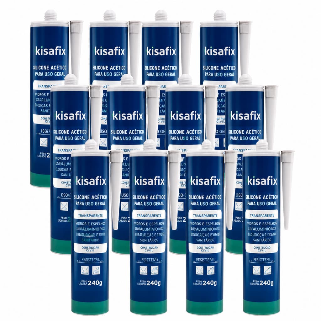 SILICONE ACÉTICO INCOLOR, PARA SUPERFICIES EM GERAL KISAFIX