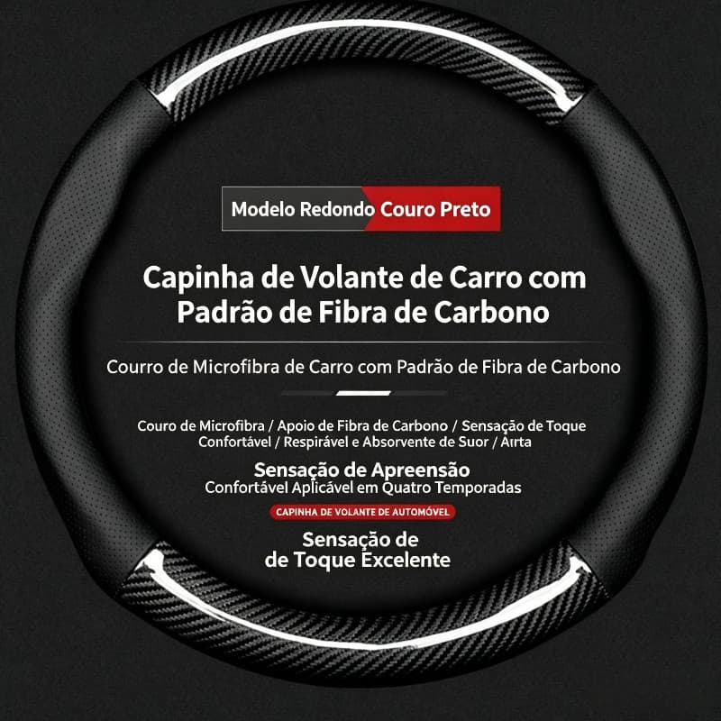 Toytoa Corolla Capa De Volante De Fibra De Carbono De Couro De Luxo Confortável E Antiderrapante Acessórios Interiores