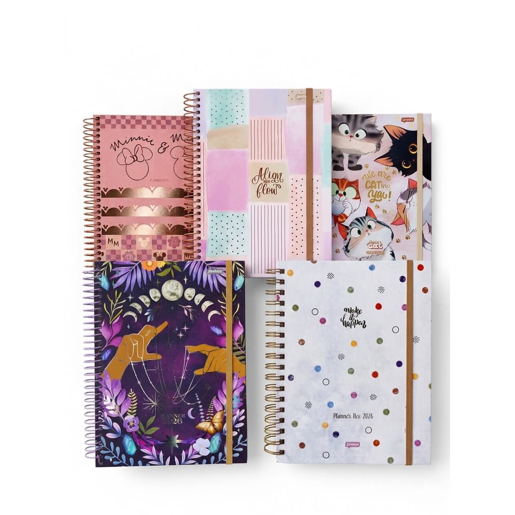 Agenda Planner College Neo 2026 La Creme 160 Páginas 90g Com 6 Divisórias Tamanho 175x242mm Jandaia.