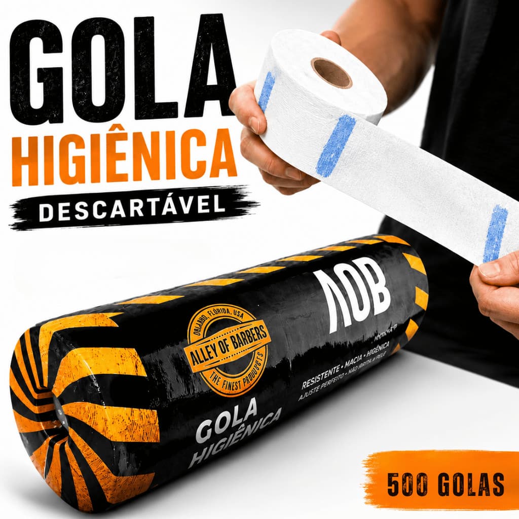 Kit 500 Golas Higiênicas Descartáveis Alley of Barbers | 5 Rolos Profissional Barbearia Cola Forte