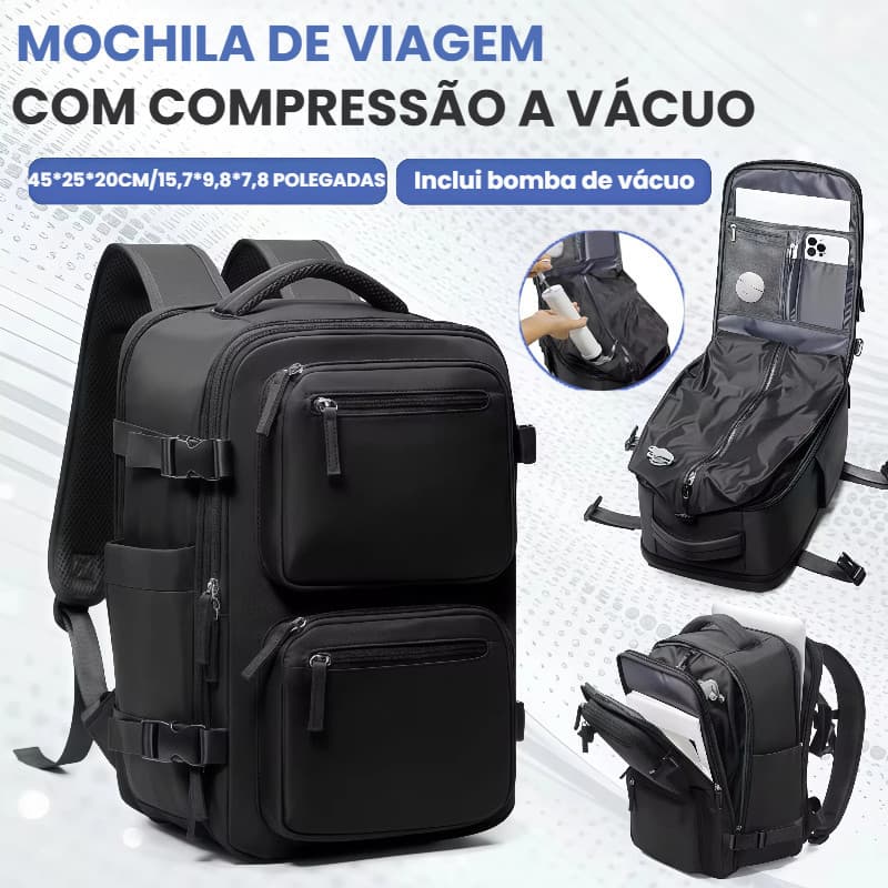 Mochila De Viagem Expansível WALCOS 35L Com Compressão A Vácuo | À Prova D'água Bolsa De Avião De Grande Capacidade