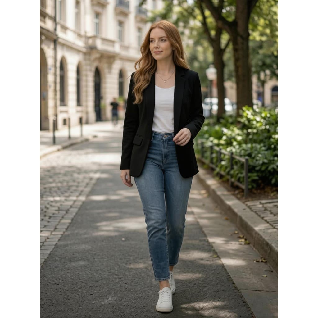 Blazer Feminino Social Sobretudo Casado Terninho Alfaiataria Elegância Conforto Alfaiataria Moderna