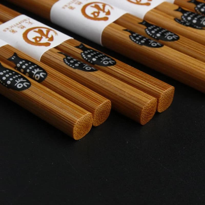 Hashi Bambu Japonês Reutilizável 22cm Talheres Orientais Sushi Macarrão Eco Friendly