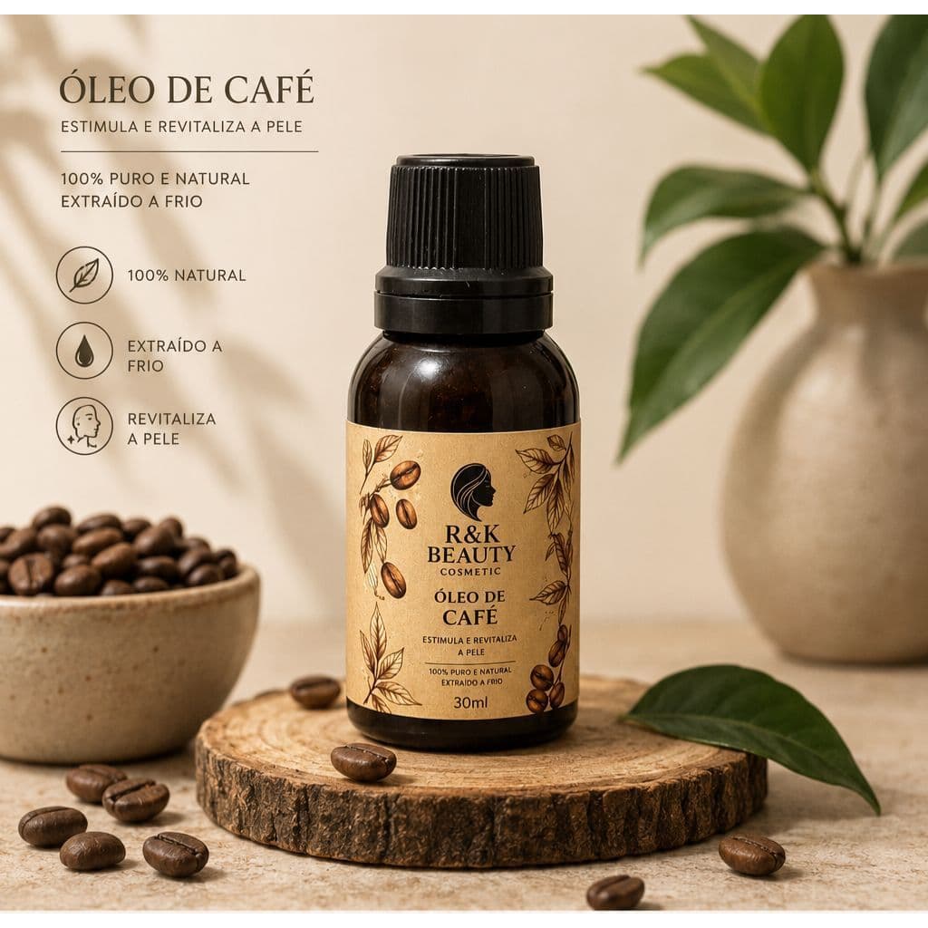Óleo Capilar De Café 30ml Crescimento Capilar Antiqueda Brilho Intenso Hidratação Profunda Proteção Térmica Anti Frizz