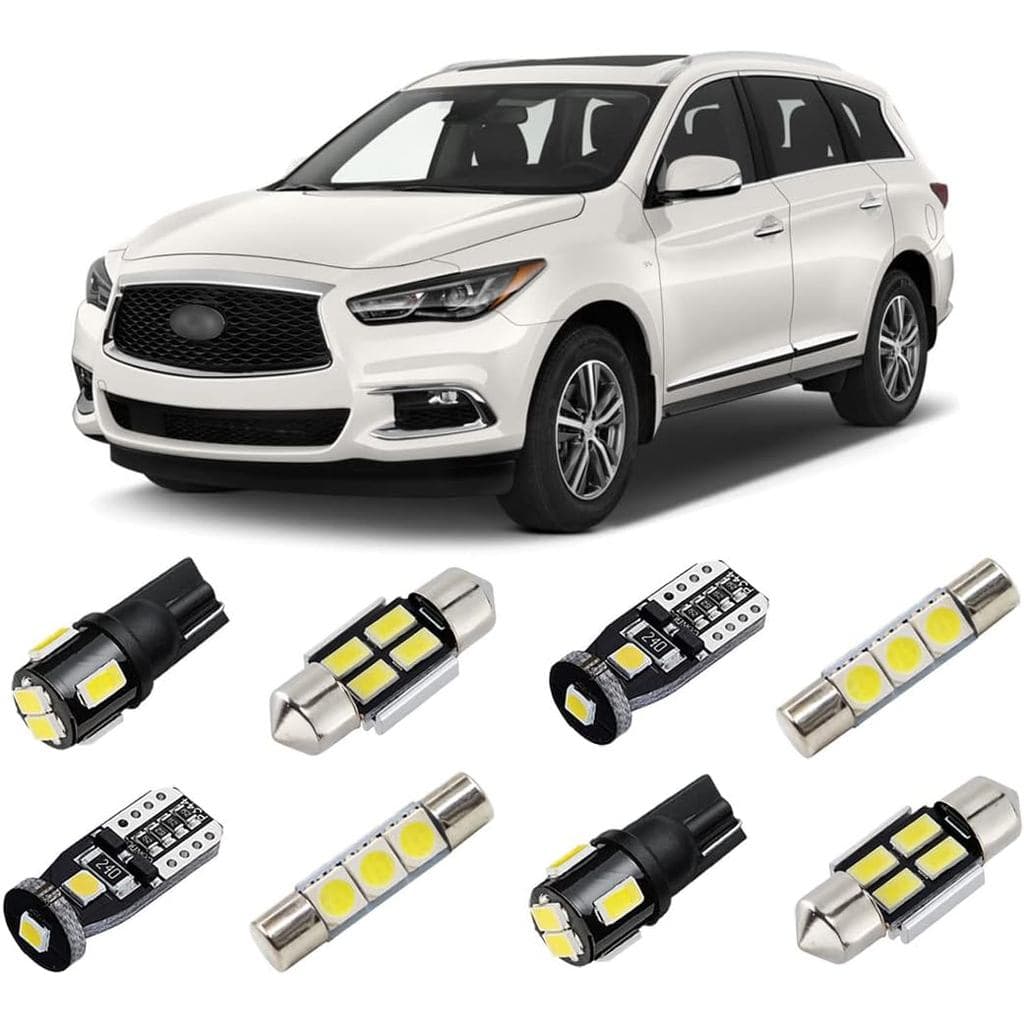 Kit de Luzes LED Internas Brancas Compatível com Infiniti QX60 2014 2015 2016 2017 2018 2019 2020 2021 2022, Pacote de L