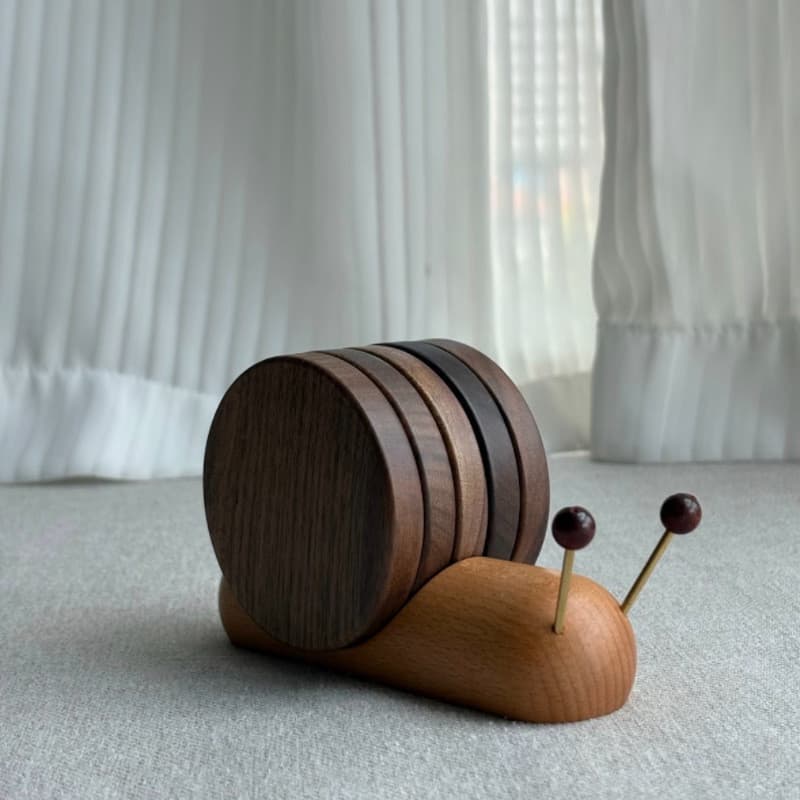 Porta-Copos De Madeira De Caracol Criativo , Almofada De Isolamento Térmico Magnético , Tapete De Mesa Decorativo Para T