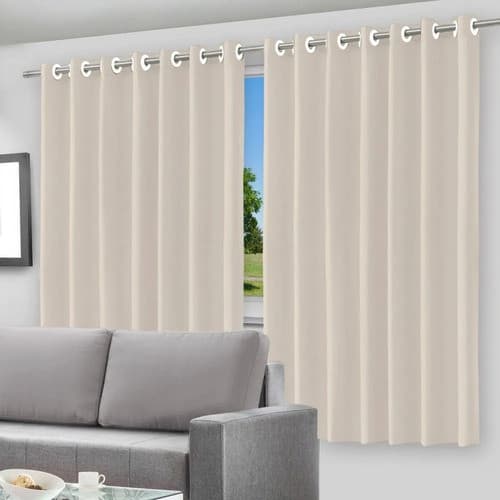 Cortina Blackout Corta Luz 280x250cm Ilhós Cor Bege