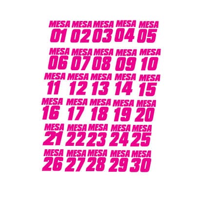 Adesivos rosa Números Letras 0 A 30 - MESA-ARMARIO 10cm qualidade