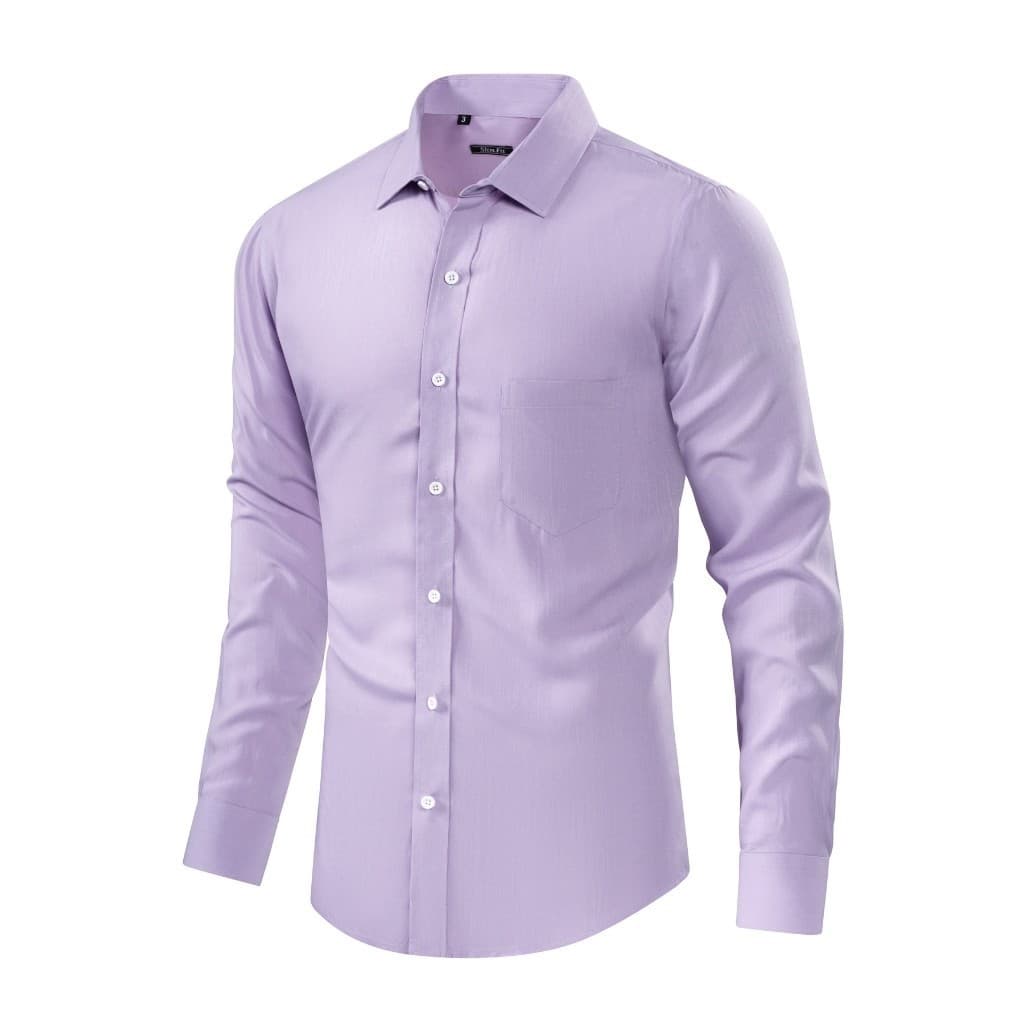 Camisa Casual Masculina de Manga Longa em Linho Slub com Bolso Lisa e Elegante Para usa em festa e formatura